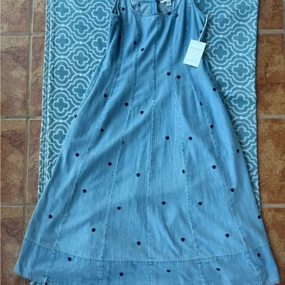 Blue Denim Sleeveless Dress - Picture 5 of 5